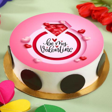 Be My Valentine Pineapple Photo Cake