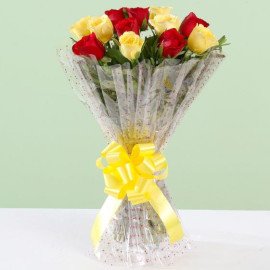 Beautiful Bouquet of Red Yellow Roses
