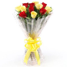 Beautiful Bouquet of Red Yellow Roses