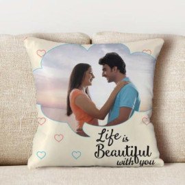 Beautiful Life Personalized Photo Pillow