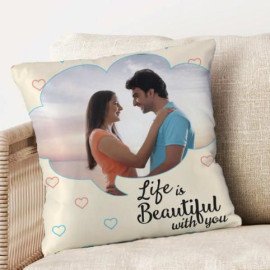 Beautiful Life Personalized Photo Pillow
