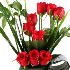 Beautiful Red Roses Vase Arrangement