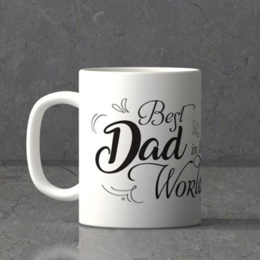 Best Dad in the World Personalized White Mug