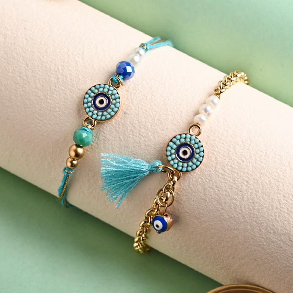 Bhaiya Bhabhi Evil Eye Rakhi Set
