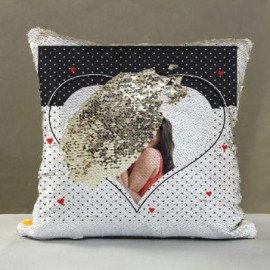 Big Heart Personalized Sequin cushions
