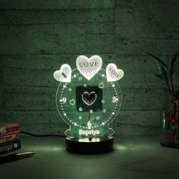 Birthday Led Lamp with Clock