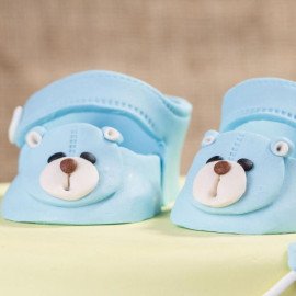 Blue Baby Shoes Truffle Cake