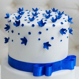 Blue Bow 2 Tier Truffle Cake
