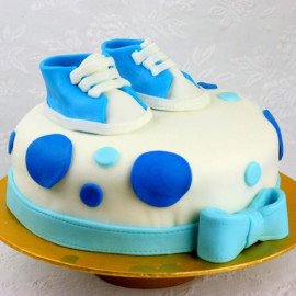 Blue Shoes Truffle Fondant Cake
