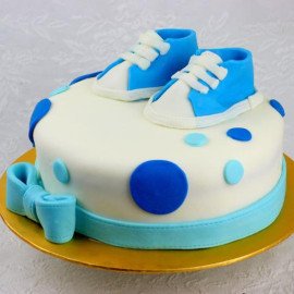 Blue Shoes Truffle Fondant Cake