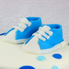 Blue Shoes Truffle Fondant Cake