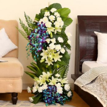 Blue White Flower Arrangement