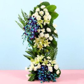 Blue White Flower Arrangement