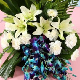 Blue White Flower Arrangement