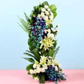Blue White Flower Arrangement