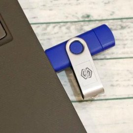 Blue USB Pen Drive 12 GB - Customize With Logo