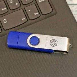 Blue USB Pen Drive 12 GB - Customize With Logo