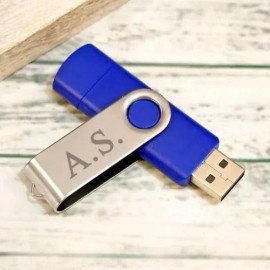 Blue USB Pen Drive 12 GB - Customize With Name