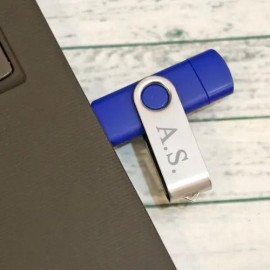 Blue USB Pen Drive 12 GB - Customize With Name