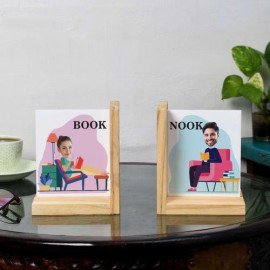 Book Nook Personalized Wooden Bookends