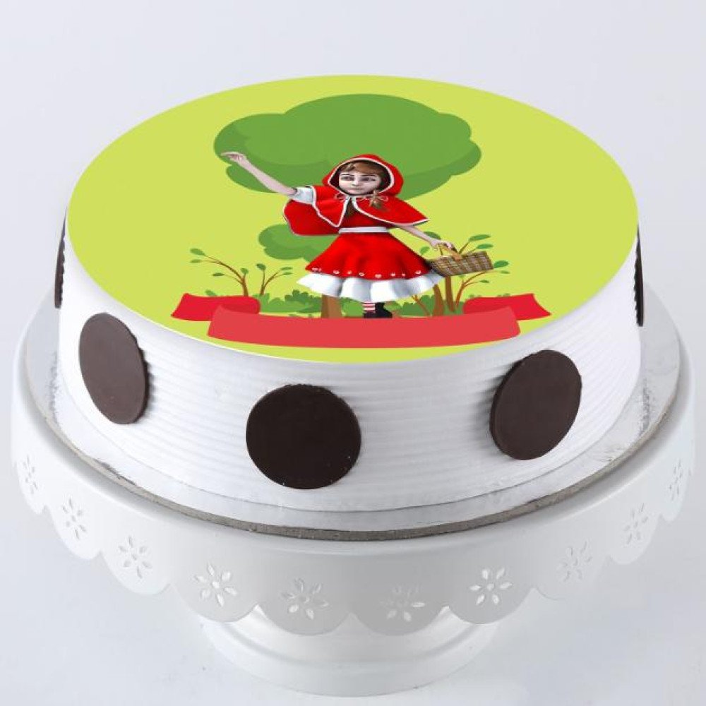 Brave Red Riding Hood Pineapple Photo Cake