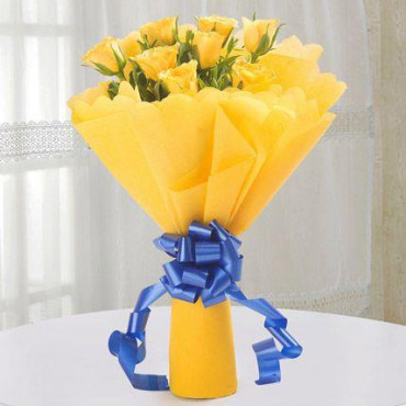 Bright Yellow Roses Bouquet