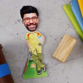 CSK Cricket Fan Personalized Caricature Stand