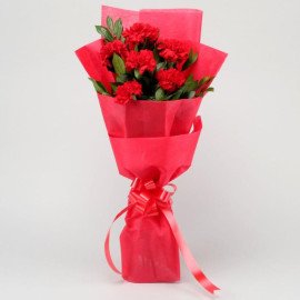 Captivating Red Carnations Bunch