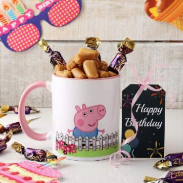 Cartoon Mug With Caramel Toffees For Birthday