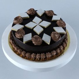 Chocolate Cake With Kaju Katli