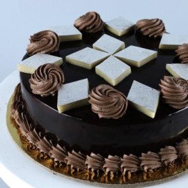 Chocolate Cake With Kaju Katli