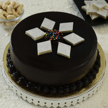 Chocolate Kaju Katli Cake