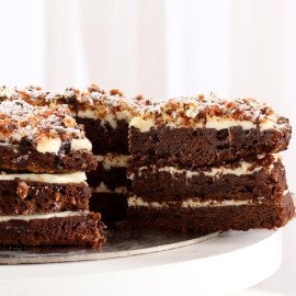 Chocolaty Carrot Walnut Cake