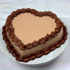 Chocolaty Heart Shaped Cream Cake