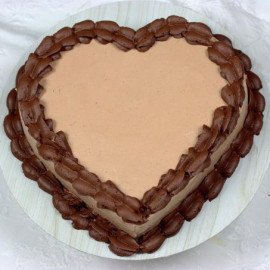 Chocolaty Heart Shaped Cream Cake