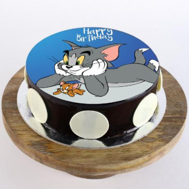 Classic Tom & Jerry Chocolate Photo Cake