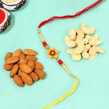 Colorful Bead Rakhi with Blooms