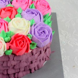 Colourful Flowers Chocolate Cake