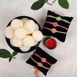 Colourful Five Rasgulla Rakhi Combo