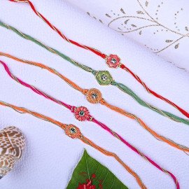 Colourful Five Rasgulla Rakhi Combo