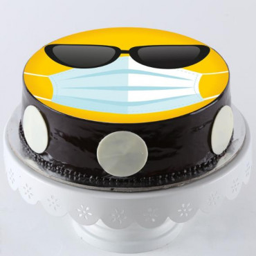 Cool Mask Emoji Chocolate Cake