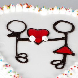 Couple Heart Chocolate Cake