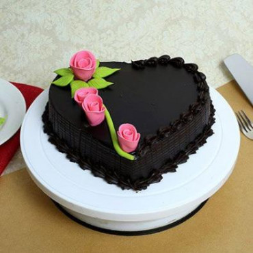 Creamy Heart Truffle Cake