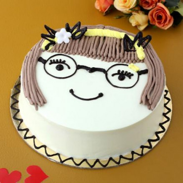 Cute Girl Chocolate Cake