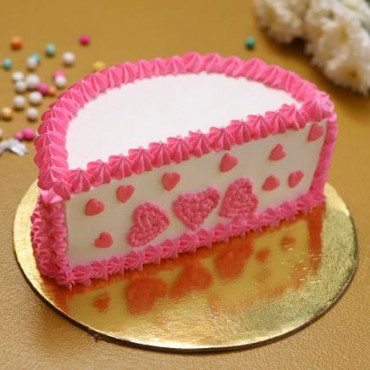 Cute Hearts Half Cake