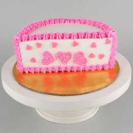 Cute Hearts Half Cake