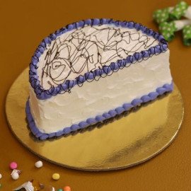 Cute Scribbles Half Cake