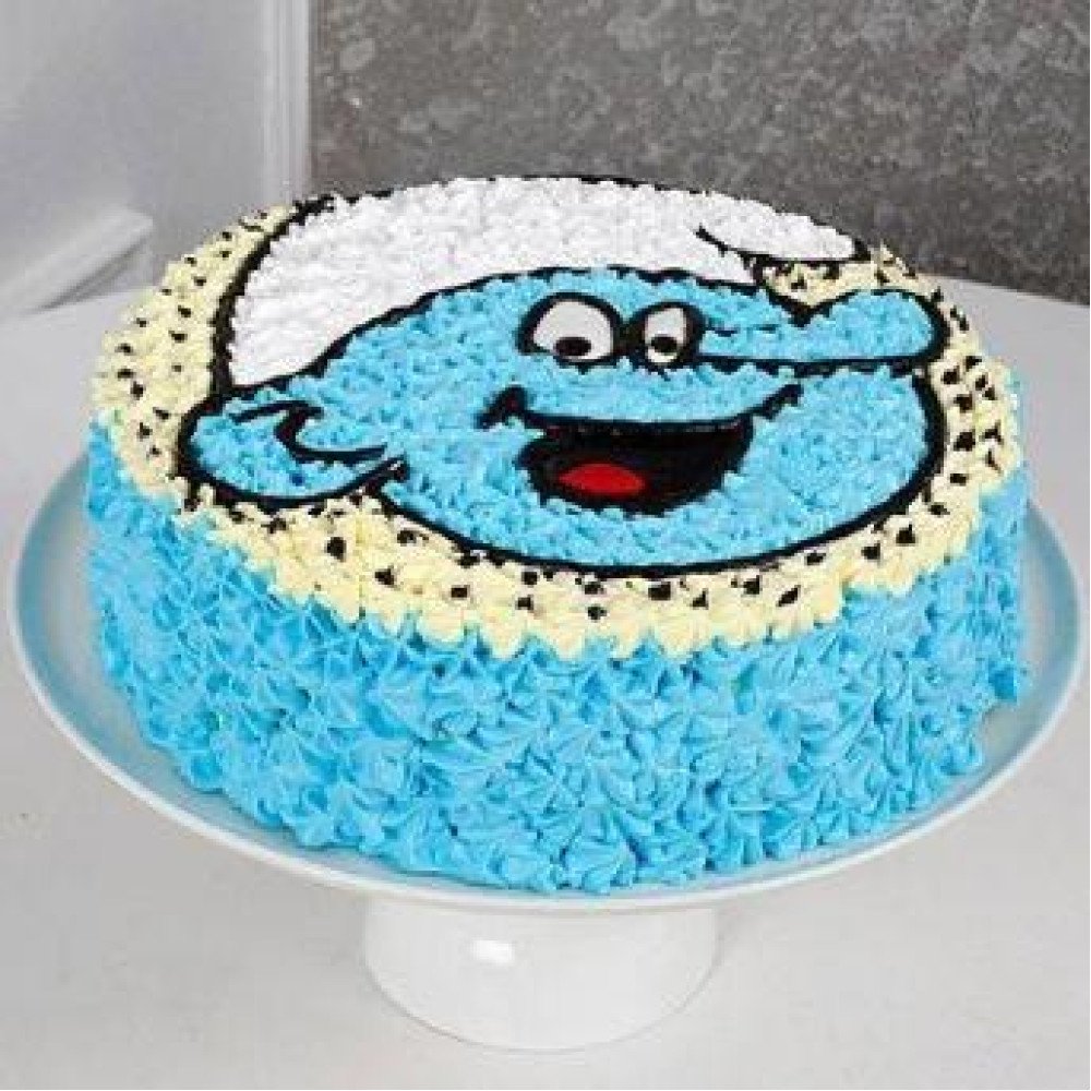 Cute Smurf Cream Cake
