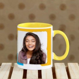 Cute Yellow Handle Personalized Mug