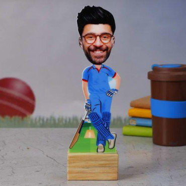 DC Cricket Fan Personalized Caricature Stand